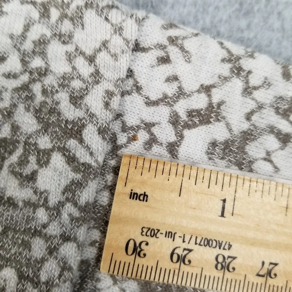 White House Black Market Sweater Womens XL Grey Snake Print V-Neck Dolman Sleeve